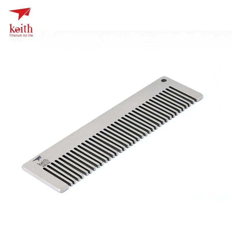 

Keith Titanium Travel Comb Hairdressing Hair Pure Titanium Metal Portable Creative Card Comb Anti-static Small Comb Ti1732