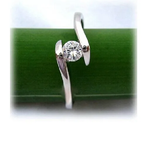 0.5Ct 5 0 мм тестовое положительное кольцо из моиссанита с бриллиантом