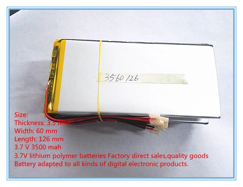 The tablet battery 3.7 V lithium polymer battery 3500 mah 3560126
