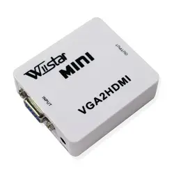 Wiistar VGA для HDMI конвертер адаптер 1080 p Мини-композит VGA для HDMI конвертер для Тетрадь ПК для HDTV проектор VGA2HDMI