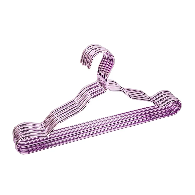 Алюминиевый сплав вешалка утолщенная домашняя вешалка для одежды металлическая вешалка для взрослых Нескользящая бесшовная вешалка - Цвет: violet