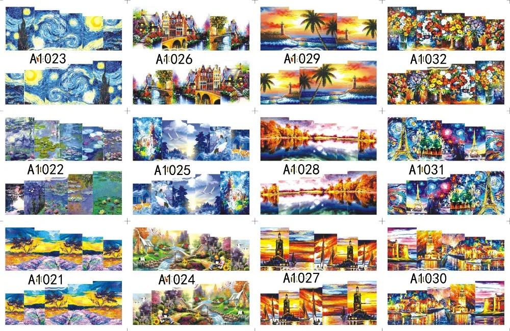 

12 PACK/ LOT WATER DECAL NAIL ART NAIL STICKER SLIDER TATTOO FULL COVER OIL PAINTING Van Gogh STARRY NIGHT A1021-1032