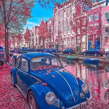 Safflower синий автомобиль DIY живопись по номерам 24 цвета пигментная кисть Искусство Ручная роспись креативная цифровая картина маслом