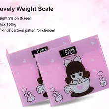 С персонажем из мультфильма, в 7 стилях Мини цифровые весы тела Портативный для поддержания здоровья тела, измерение веса электронные весы с ЖК-дисплей Дисплей 150 кг весы S2