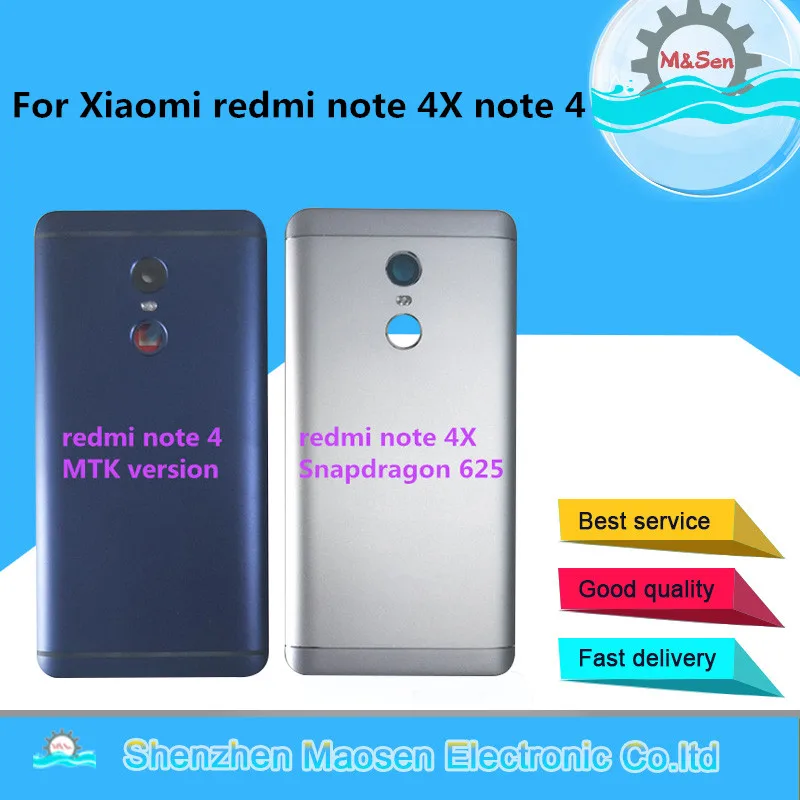 

Original M&Sen For 5.5" Xiaomi Redmi Note 4X Note 4 Global Version Snapdragon Battery Back Cover Case+Side Keys Rear Door