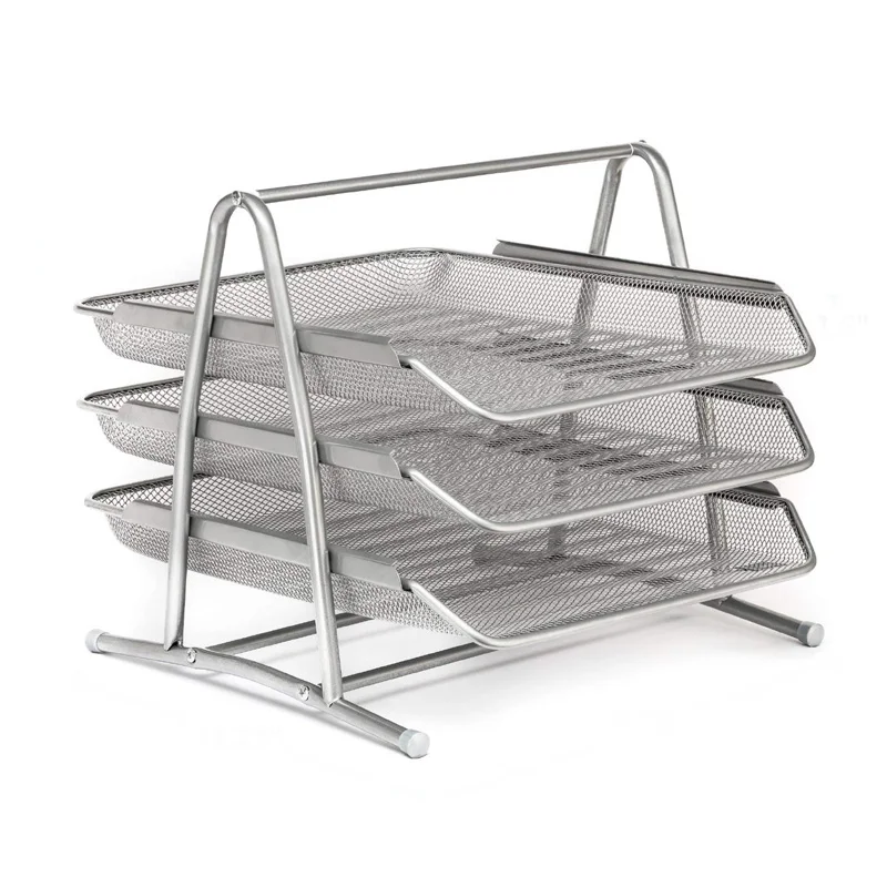 Hot Item 3 Tier Metal Document Trays Desk Accessories Organizer