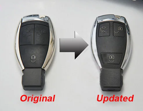 New Updating 3 Buttons Modified Smart Remote Key Shell Car Key Blanks Case for Mercedes-Benz S series +Battery Holder+Key Blade