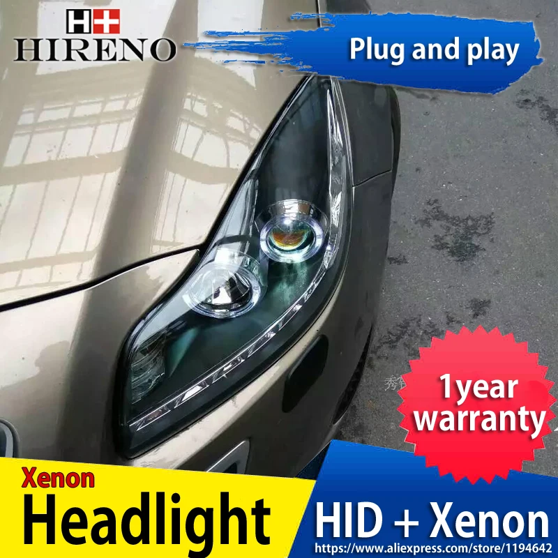 Hireno Headlamp for 2009 2013 Buick Regal Headlight Headlight Assembly LED DRL Angel Lens Double