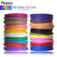 Pcl material de baixa temperatura 3d 50/100 medidores 10/20 roscas da cor, reenchimento, plástico, filamento para o conjunto sem fio do punho da pena 3 d 3d
