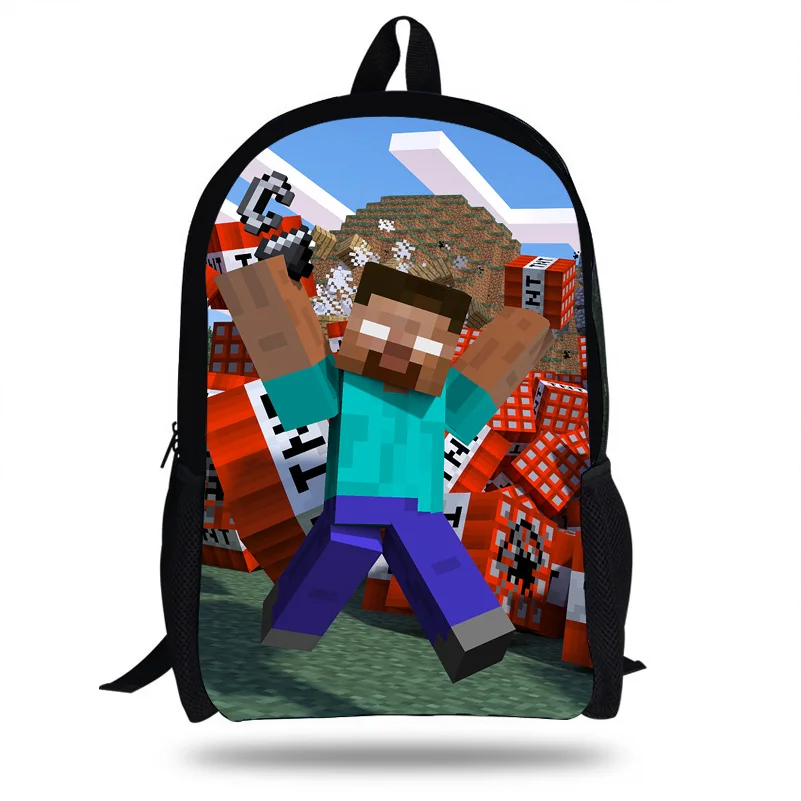 

16inch Popular Game MINE Craft Printing Backpack Set For Children School Bags Boys Girls Bookbag