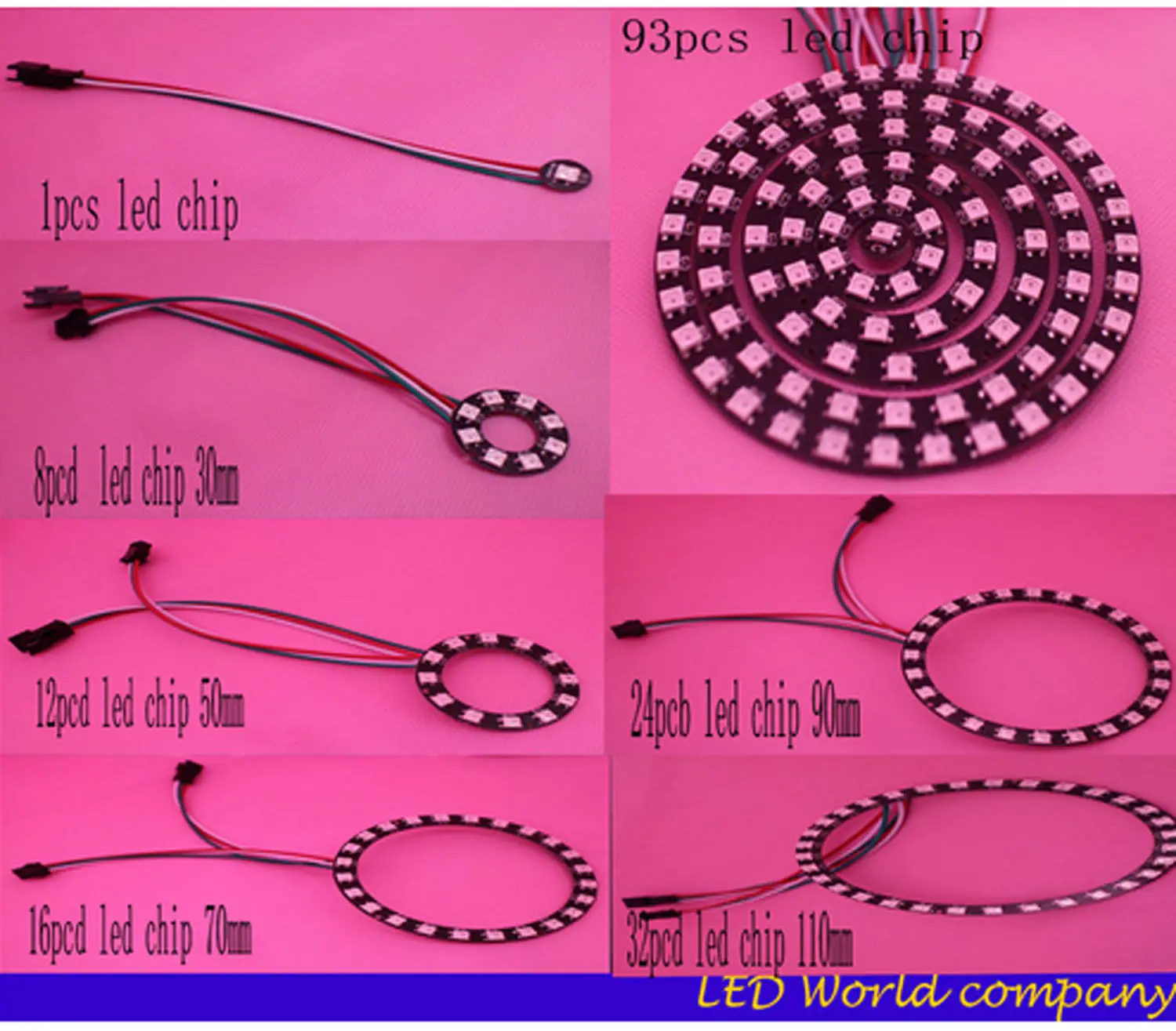 Пиксельное кольцо WS2812B 1 8 12 16 24 32 40 48 60 93 241 светодисветодиодный s WS2812 SK6812 5050 RGB