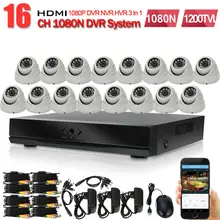 HD 720 P 16CH CCTV безопасности HVR NVR наборы AHD DVR 16 шт. 720 P комнатная купольная для системы безопасности камера домашнего видеонаблюдения 16 каналов AHD