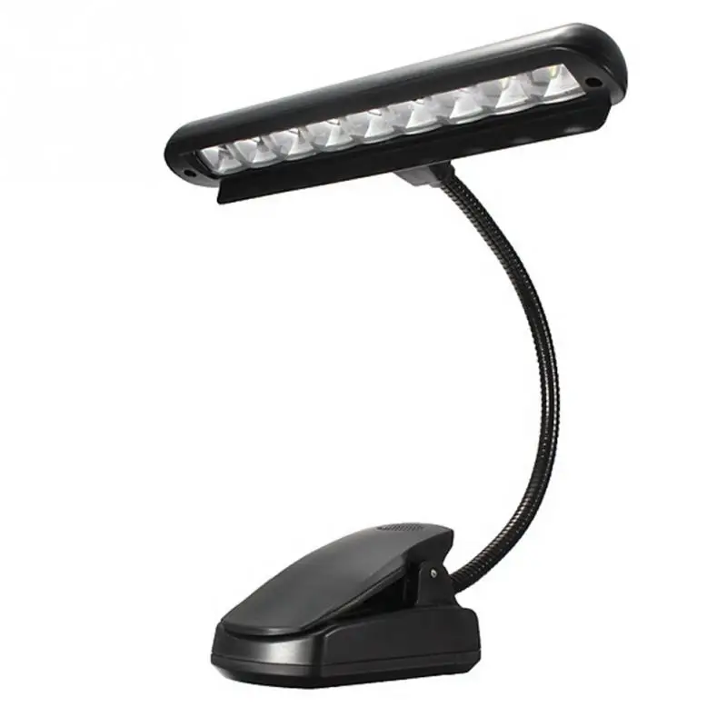 

Flexible 10 LEDs Clip-On Music Stand Lamp Light Orchestra Book Reading Lamp LED Piano Table Lamp with AC Adapter USB Cable