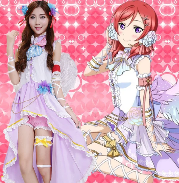 

Lovelive Nishikino Maki White Valentine's Day Angels Awaken Uniform Cosplay Costume Love Live Full Set Halloween Party Dress