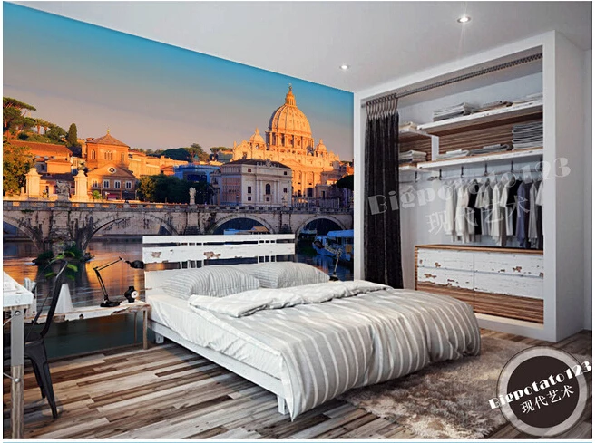 

Custom castle wall paper, large mural sun castle for living room bedroom TV wall wallpaper paper de parede vinyl