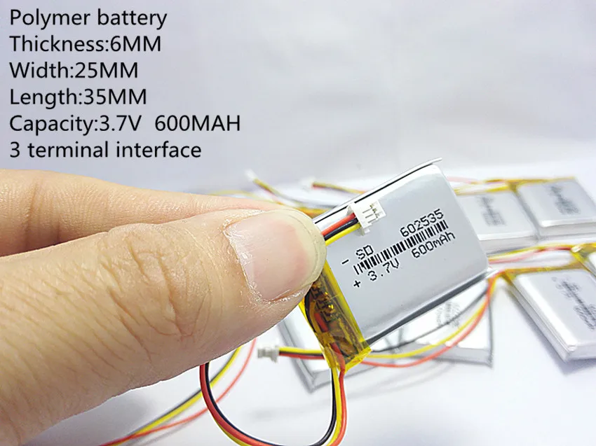 the video recorder Mio MiVue 388 Capacity 600MAH model 582535 602535 P polymer thium battery 3 line