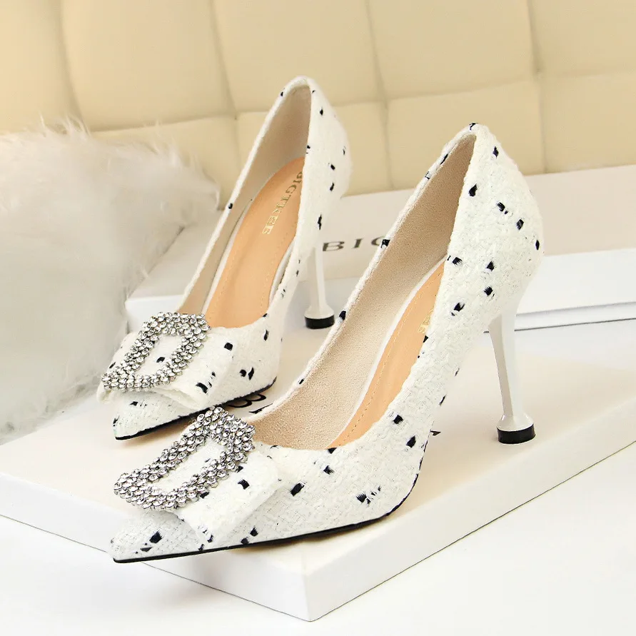 

BIGTREE Shoes Women Pumps 2019 New Women High Heels Shoes Fashion Crystal Wedding Shoes Pumps Women Heels Stiletto Women Shoes