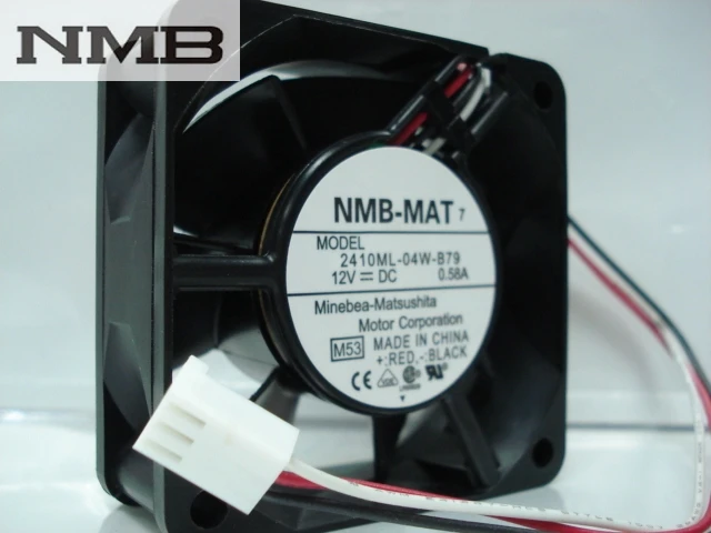 

For NMB 2410ML-04W-B79 -F62 6025 60x60x25mm 6cm DC 12V 0.58A 3Wire server inverter Cooling fan