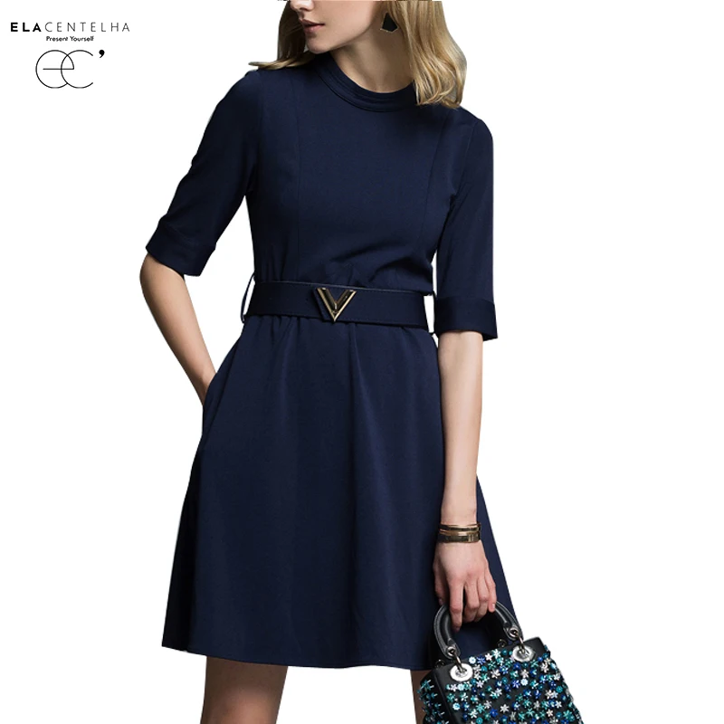 Wholesale ElaCentelha Women Summer Autumn Dress 2016 Big Yards In The Women's Dress Foreign Trade Sleeve Round Collar Buy Cheap ElaCentelha Women Summer Autumn Dress 2016 Big Yards In The Women's Dress Foreign Trade Sleeve Round Collar