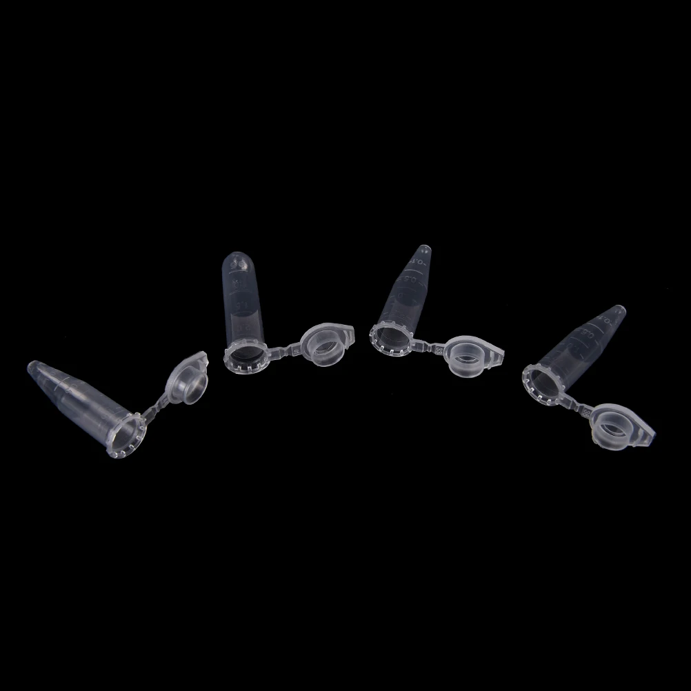 50Pcs  Clear White Lab Supplies Affordable 1.5ml Round Bottom Centrifuge Tubes with Attached Caps