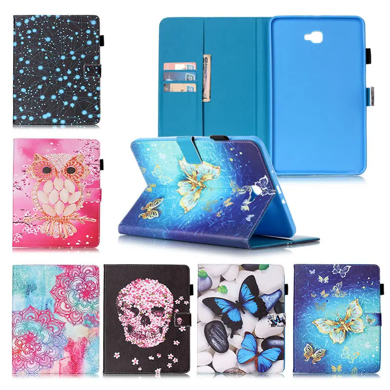 

For Samsung Galaxy Tab A 10.1 2016 T585 T580 SM-T580 T580N Tablet Accessories Flip PU Leather Stand case Cover+ Film+Stylus Pen