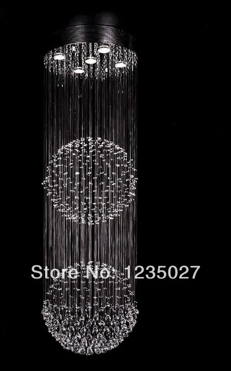 Double Ball Shape Modern Crystal Chandelier Ceiling Lamp Fixture Global Crystal Pendant Light for Stairs SY3051
