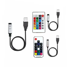 USB RGB Светодиодная лента 5 12 24 В RGBw IR RF пульт дистанционного управления 5 в 12 В 24 в USB Светодиодная лента RGB светильник удаленный беспроводной контроллер