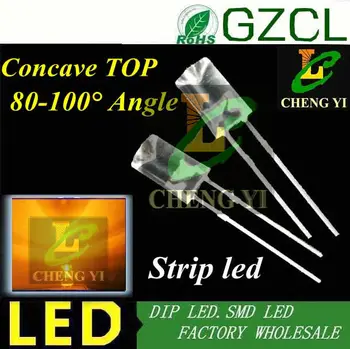 

FLAT TOP 5mm Concave Yellow DIP LED 585-595nm 5mm tree led diode 2.0-2.5V Free shipping