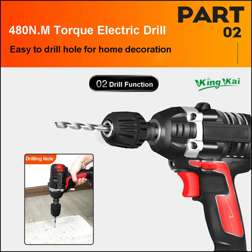 480NM Electric Cordless Lithium Battery Brushless Motor Impact Wrench-0 (11)