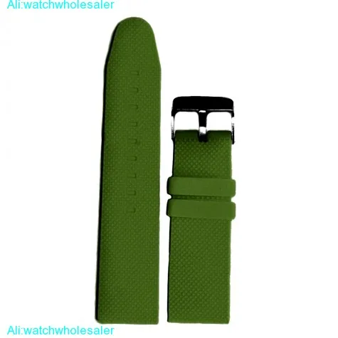 26mm Army Green Color Silicone Jelly Rubber Unisex Watch Band Straps WB1063S26JB