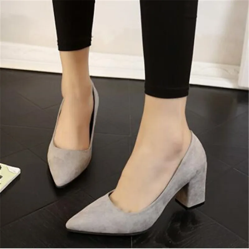 

High Heels Women Pumps Sexy Nightclub Wedding casual shoes Pointed Toe Parties Dress Slip-on Summer Flock Shallow Square