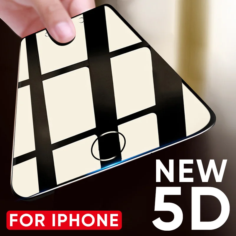 

5D Tempered Glass on the For iPhone 6 6S Plus 7 8 X Screen Protector Protective Glass Curved Edge For iPhone 8 7 Plus X Film