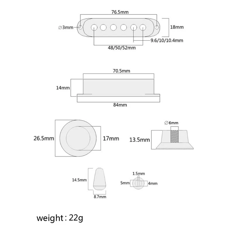 Детали для гитары черные набор переключатель, наконечник одной катушки пикап крышка 1 объем 2 тон ручки