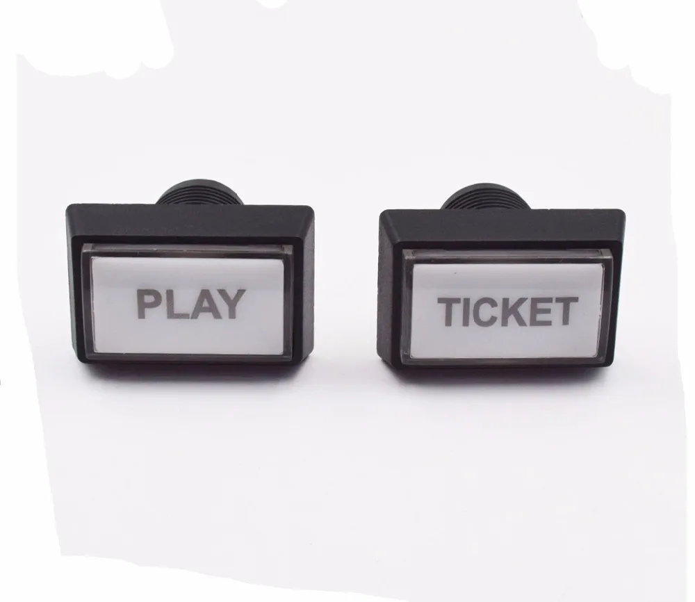 

Rectangle Push Buttons Switch With Indicator Light Illuminated LED Arcade Button Rectangle PLAY/TICKET button