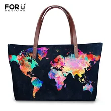 FORUDESIGNS/Винтажные женские сумки, Карта мира, узор, большая емкость, сумки для покупок, женские повседневные пляжные сумки, роскошная сумка