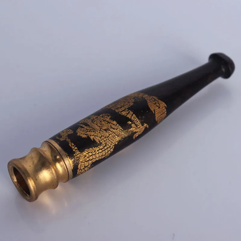 JX-LCLYL New Reusable Handmade Ebony Carving Dragon Smoke Tobacco Filter Cigarette Holder