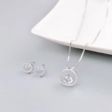 Warme Farben,, 925, серебряный ювелирный набор, кристалл из сваровского, серьги-гвоздики, циркон, подвеска, ожерелья, ювелирные изделия для свадебных подарков