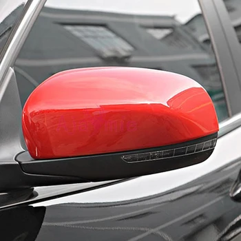 

Red Color Door Mirror Cover Overlay 2014 2015 2016 2017 ABS Trim Detector Chrome Car Styling For Jeep Cherokee Accessories