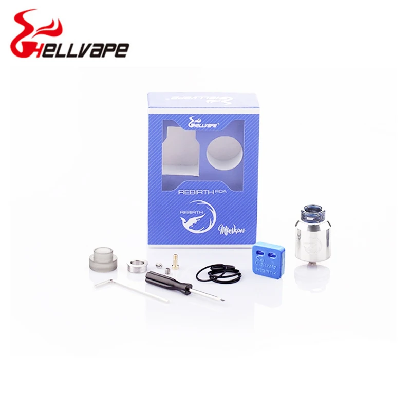 Hellvape Rebirth RDA Vape Tank 24 мм 810 Cobra капельный наконечник с одной катушкой регулируемый
