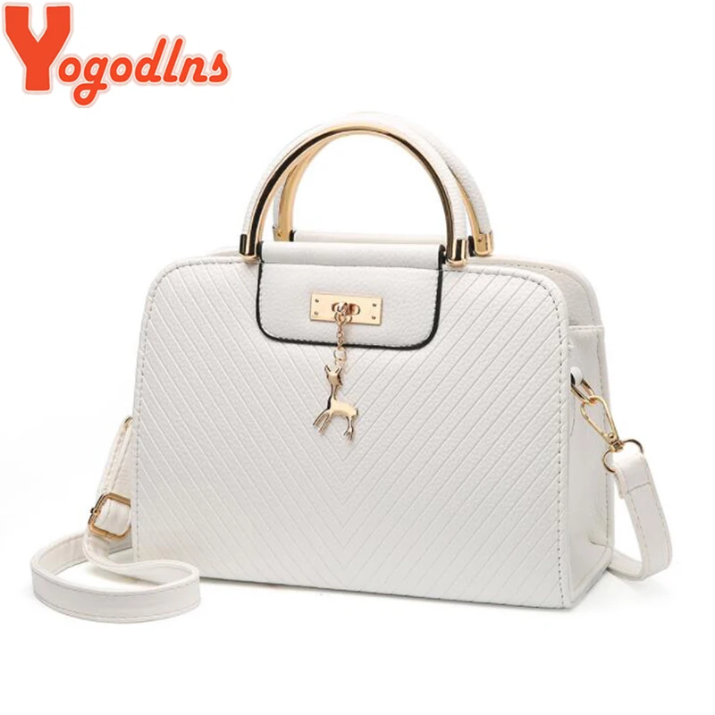 Yogodlns النساء بو الجلود حقيبة يد بلون الأنثوية حقيبة كتف الأزياء واحد حزام crossbody حقيبة مع