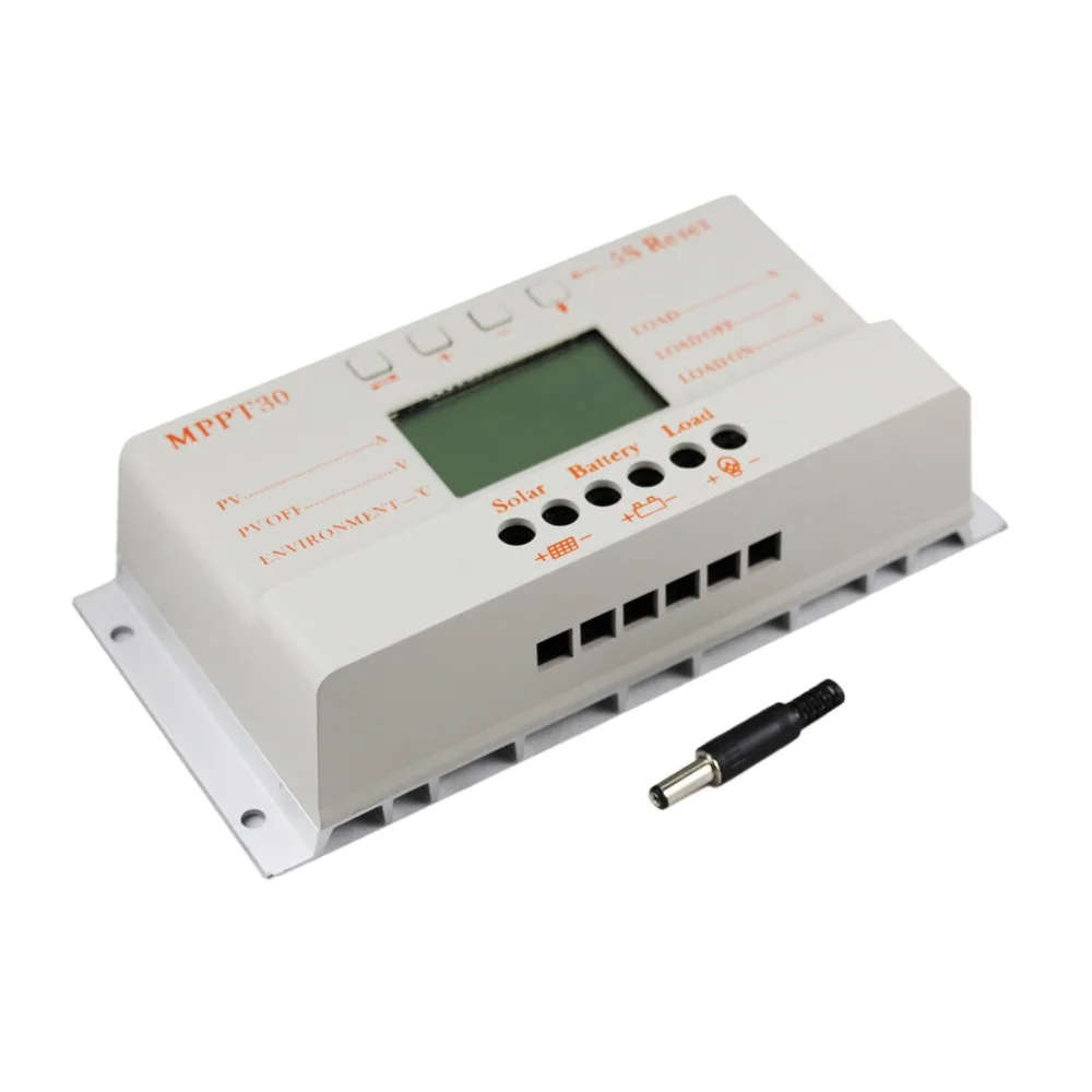 mppt 30а 30 солнечный регулятор обязанности 12v 24v авто работа с жк дисплеем солнечной