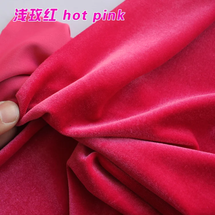 Hot Pink Silk Velvet Fabric Velour Fabric Pleuche Fabric Clothing