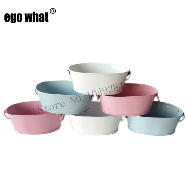 

10Pcs/lot Mixed 3 color oval Mini Small Succulent pots Tin box Flower pot Planter Nursery Pot