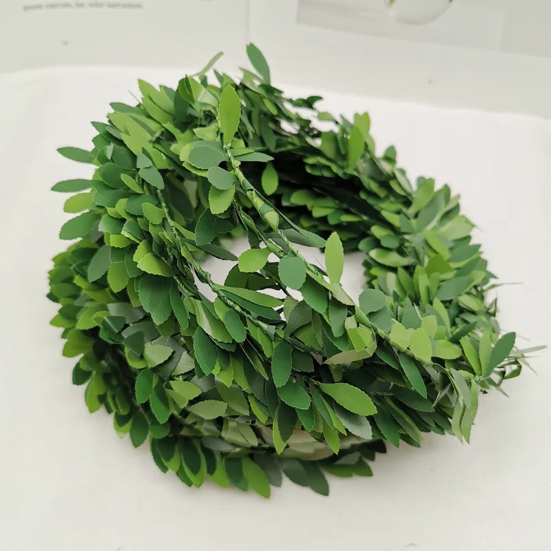 7,5 м/шт. Моделирование Зеленый лист ротанга лоза DIY ВЕНОК лист ивы Виноградная лоза ротанга Свадебная установка сцены висячий Зеленый завод ротанга