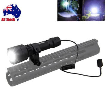 

Hunting Flashlight 1000lm T6 LED Tactical Flashlight Waterproof Torch Hunting Lanterna+Mount+Remote Pressure Switch AU Stock