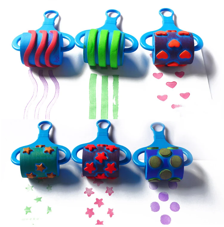 Звезда/цветы, губка, роликовая кисть для рисования детей, детские краски, граффити, принадлежности EVA, для детского творчества и Крафт, ролик для рисования