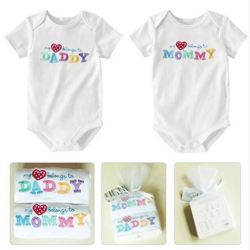 Amuybeen/Одежда для новорожденных; хлопковые комбинезоны с длинными рукавами и надписью; Одежда для мальчиков и девочек; roupas de bebe infantil; костюмы; 2 шт./лот - Цвет: Short sleeve 2