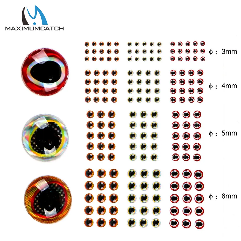 Fishing Lure Eye 3D//4D Holographic Color Artificial Fly Tying Lure Eye Molded Plastic Fishing Lure Eyes