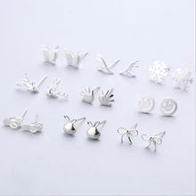 XIYANIKE 925 пробы серебряные ушные иглы Простые Модные серьги-гвоздики в виде геометрических фигур индивидуальные утонченные серьги для женщин Подарки 1-18