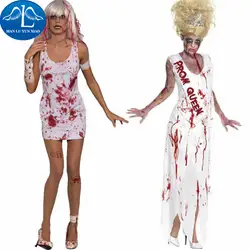 MANLUYUNXIAO Хэллоуин Страшные Кровавая Мэри медсестра костюмы медсестры Платье для косплея Хэллоуин тема вечерние зомби медсестра призрак
